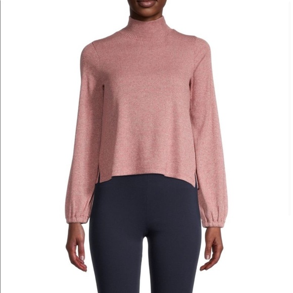 Madwell Bubble SlV Sweater Heather Rose Turtleneck Sight Crop Sz Small S - Picture 1 of 4